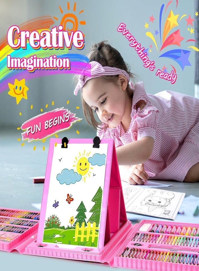 Nuvex Art Set 208 Pcs Drawing & Painting Kit for Kids, Complete Art Set with Crayons, Colored Pencils, Markers, Oil Pastels, Watercolors, Drawing Pad, Coloring Book & Trifold Easel, Gift for Kids - Image 4